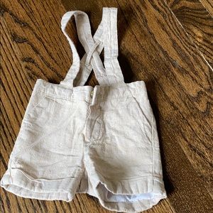 Janie and jack newborn boys suspender linen short